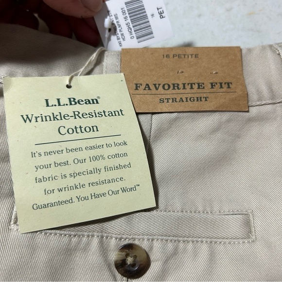 New Ll Bean Women’s Tan Khaki Dress Pants Size 16 Petite BNWT Straight - Picture 2 of 6